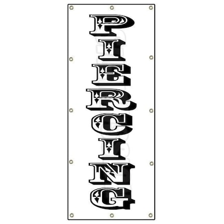 Signmission PIERCING VERTICAL BANNER SIGN body art tattoo parlor pierce jewelry B-120 Piercing Vertical